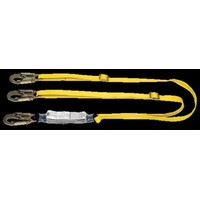 MSA (Mine Safety Appliances Co) 10073708 MSA Workman Twin Leg Shock-Absorbing Lanyard With LC Harness Connection And Two LC Anch